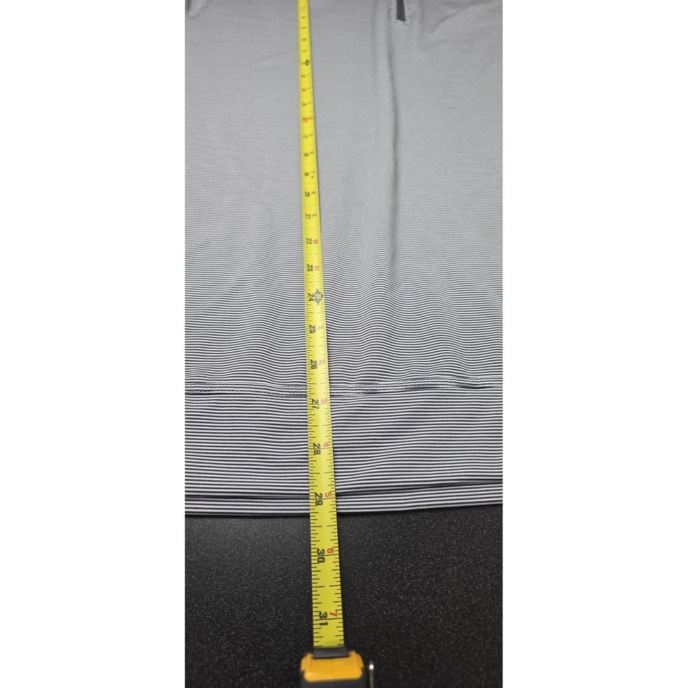 Peter Millar Iron Gray White Perth Sugar Stripe Performance Quarter-Zip Golf XL - Picture 10 of 11